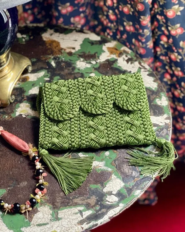Majorelle Sabra Silk Braided Purse Green
