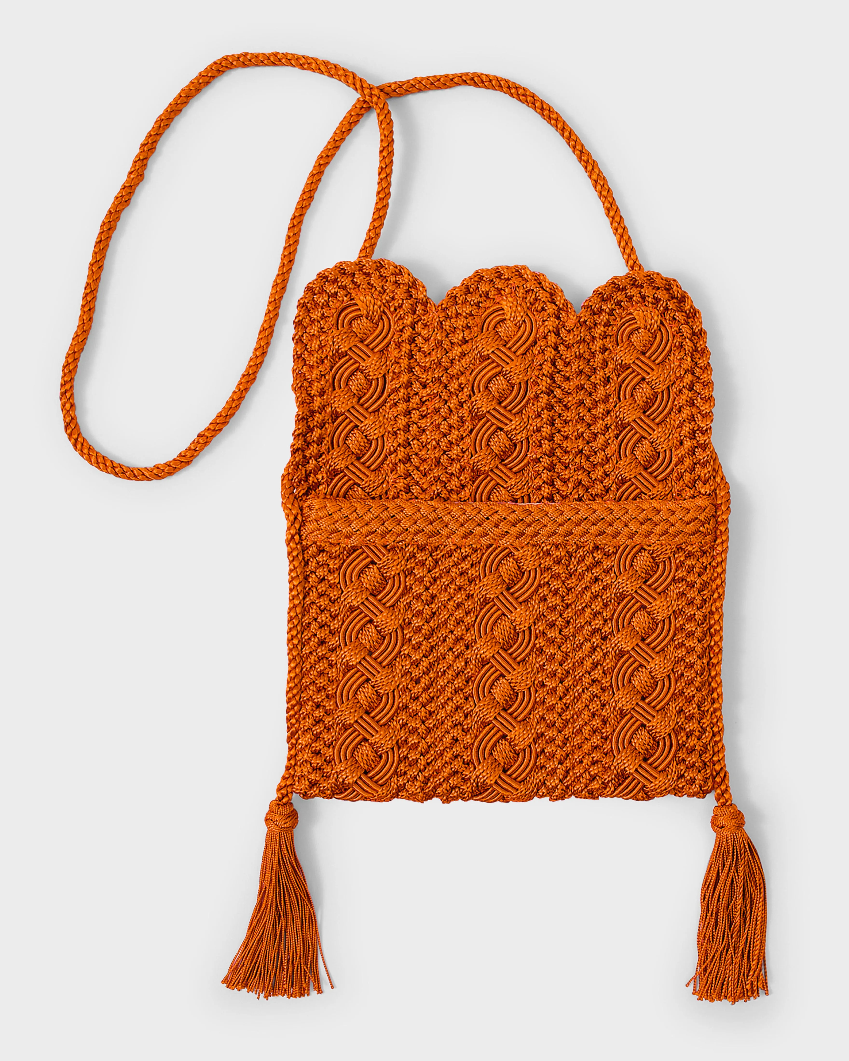 Majorelle Sabra Silk Braided Purse Orange