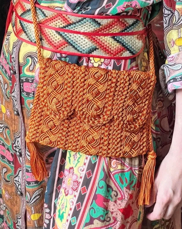 Majorelle Sabra Silk Braided Purse Orange