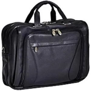McKleinUSA 15.6 Leather Double Compartment Laptop Briefcase - Shoulder Strap , Hand Strap - 14.1 to 15.4 Screen Support - Leather - Black