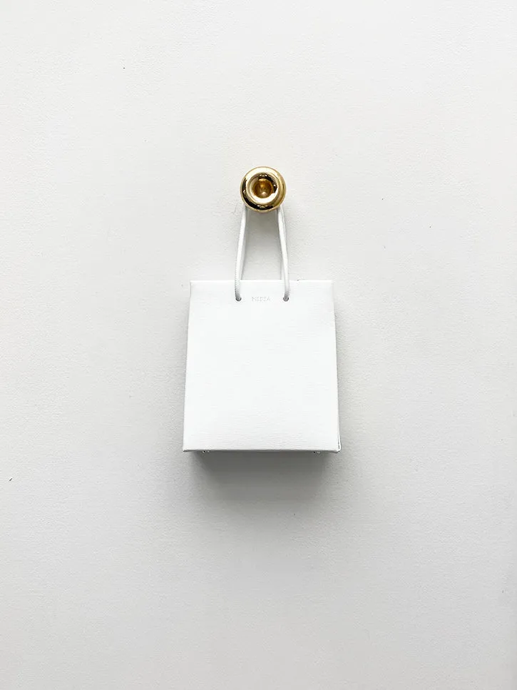 Medea Short Prima Bag, White Saffiano