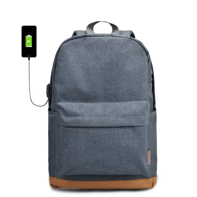 Men Male Canvas Backpack Gray Casual Rucksacks 15inch Laptop Backpacks College Student School Bag Backpack Women Mochila
