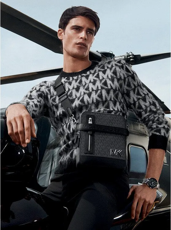 Michael Kors Hudson Logo Backpack, black