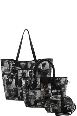 Misty Blue Grace & Power - Obama Magazine Style Handbag Set