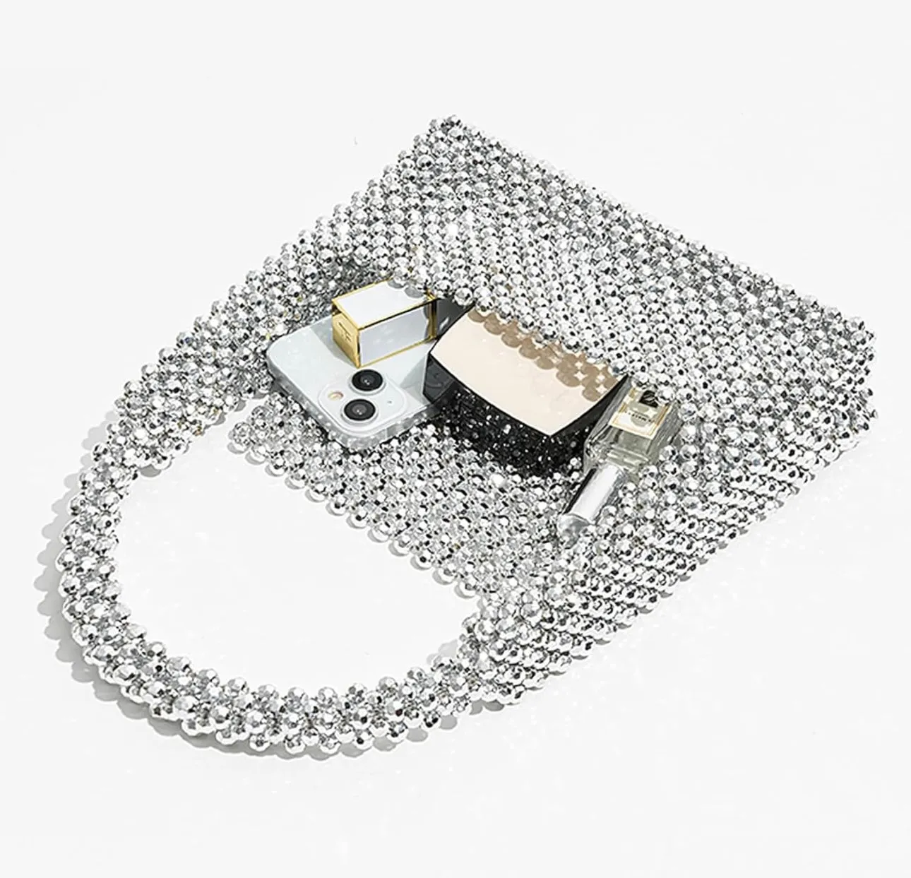 Miuco Pearl Bag Clutch Purses For Women Wedding Bride Purse Sparkly Glitterl Beaded Handbag