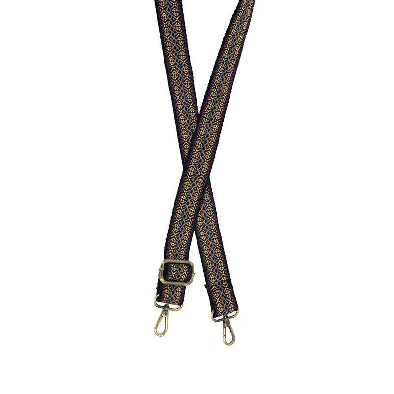 Multi Huichol Embroidered Guitar Strap