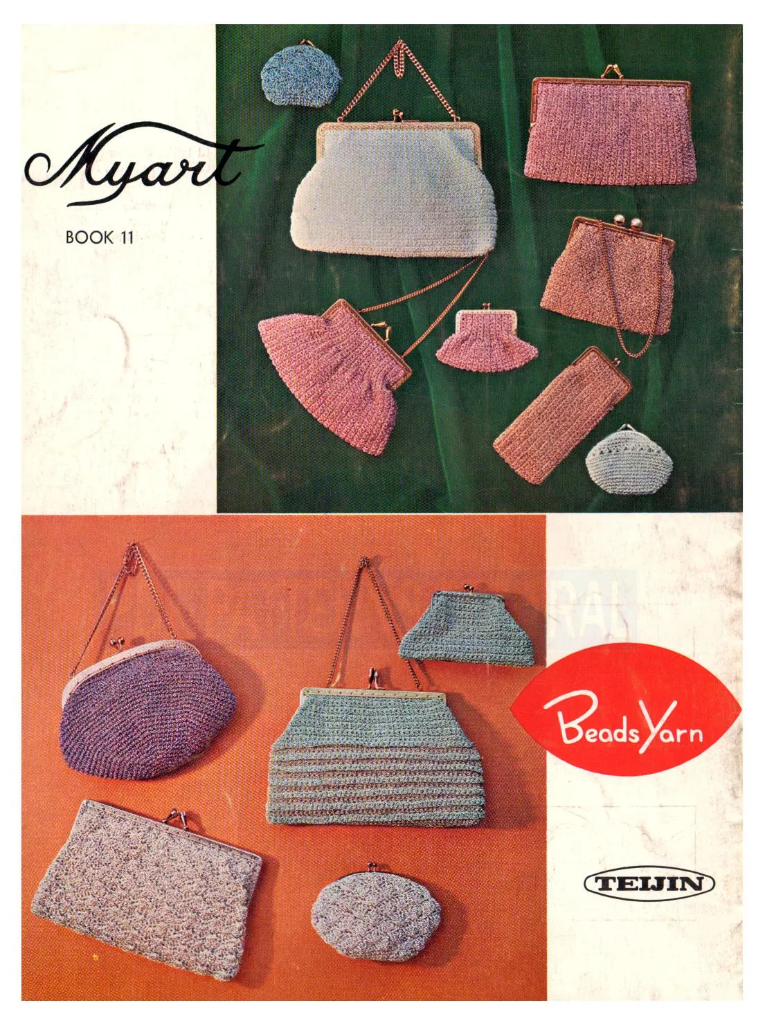Myart Book 11 Evening Wear & Accessories - 23 60s Knitting and Crocheting Patterns for Handbags and Purses - Instant Download PDF 20 pages