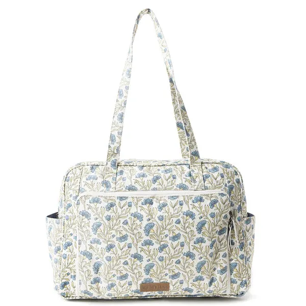 Myra Bags Royal Damask Diaper Bag Off White