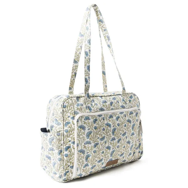 Myra Bags Royal Damask Diaper Bag Off White