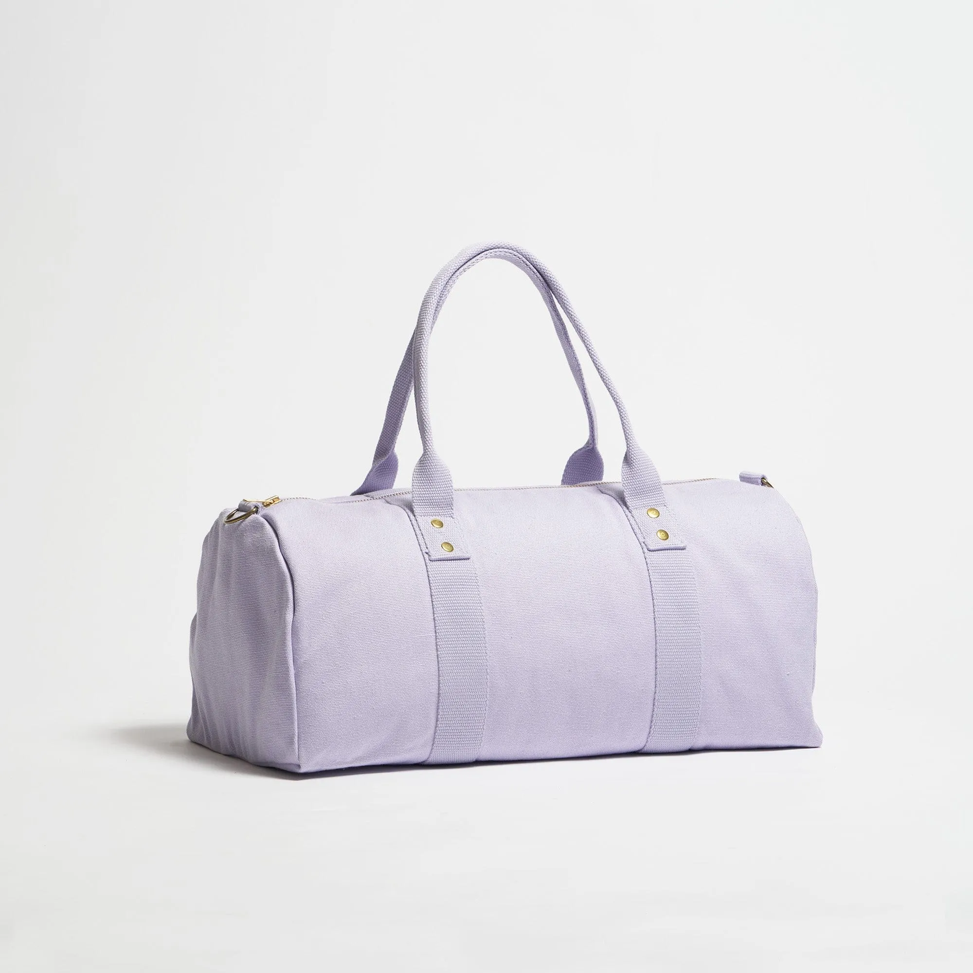 Natural Cotton Canvas Vegan Weekender | Soft Lavender