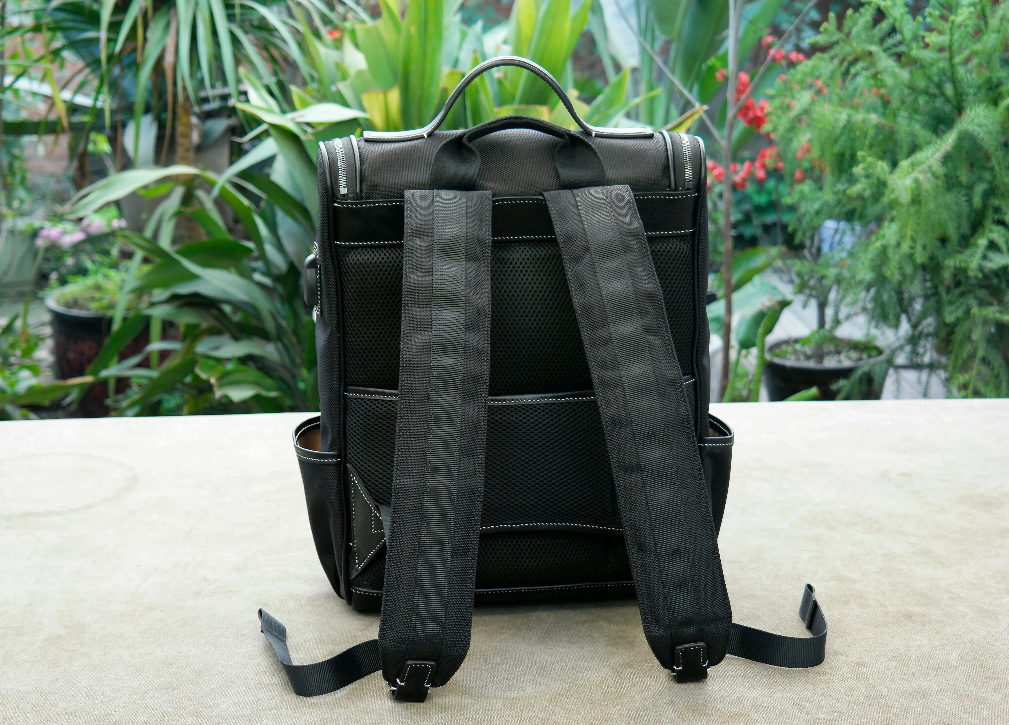 Nylon leather backpack, Women's Nylon Backpacks, Nylon and Vegan Leather Rucksack,leather backpack, Best Leather Bags for Work
