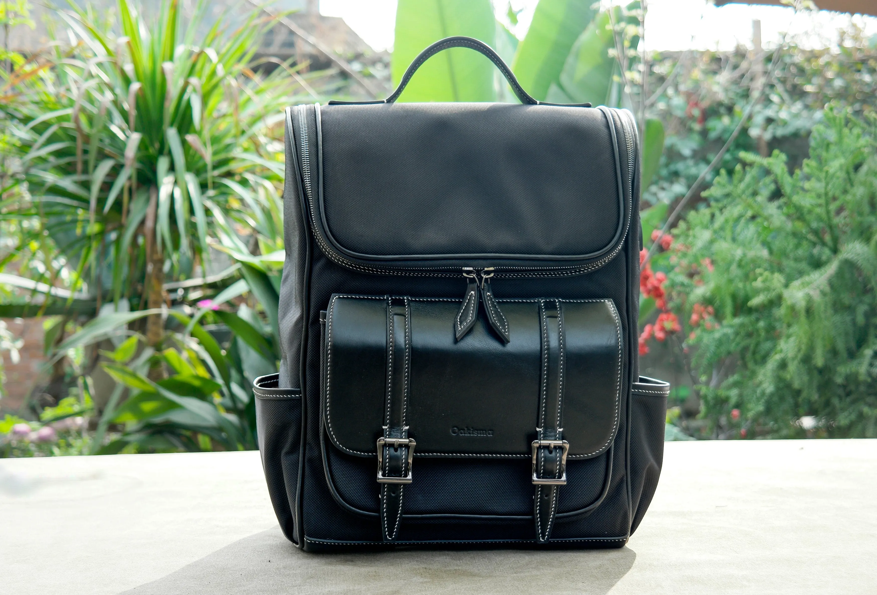 Nylon leather backpack, Women's Nylon Backpacks, Nylon and Vegan Leather Rucksack,leather backpack, Best Leather Bags for Work