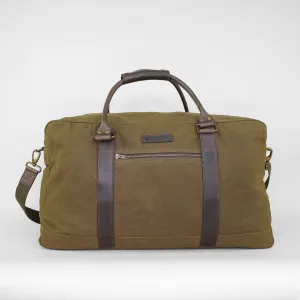 Olive Waxed Canvas Holdall Gentleman's Overnight Bag