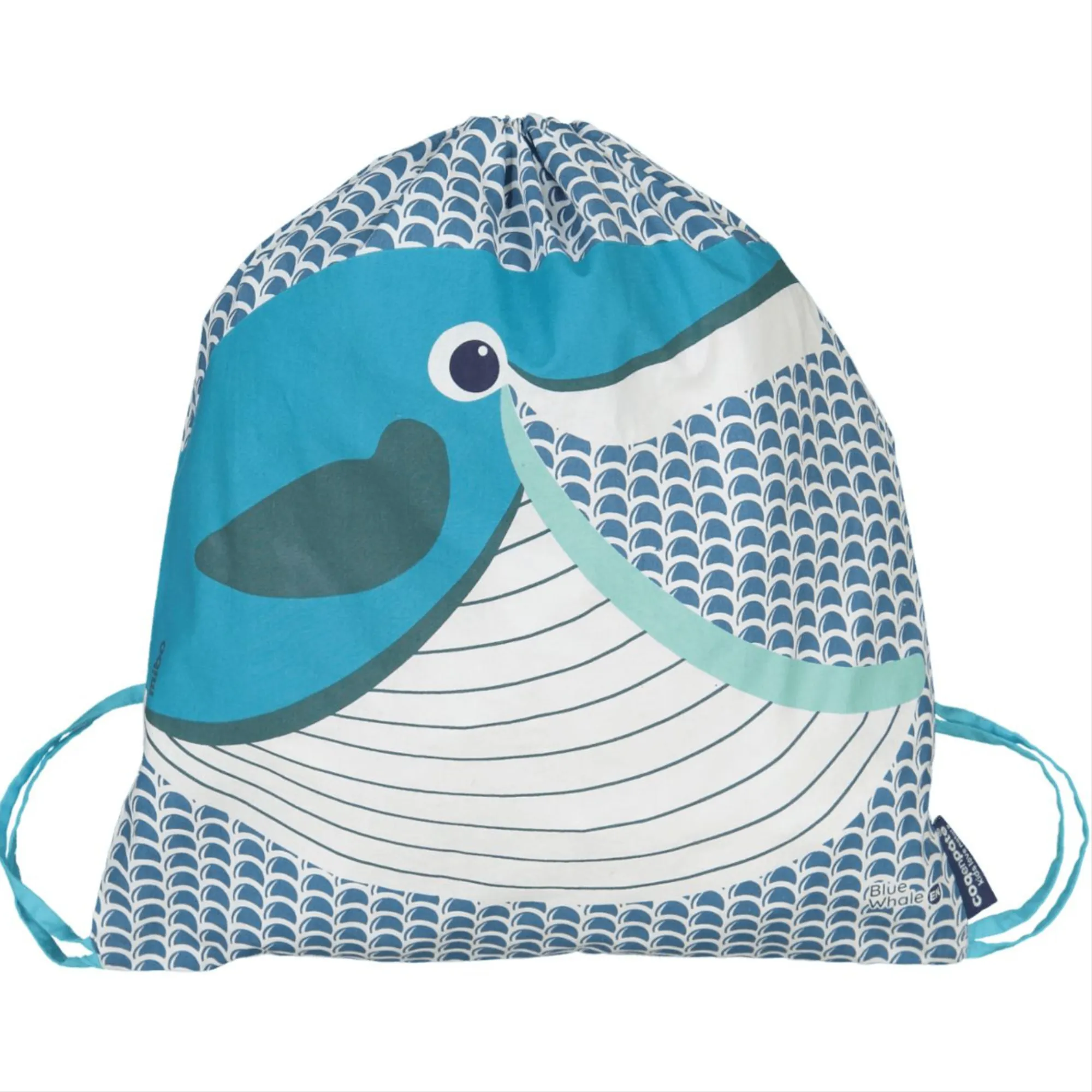 Organic Cotton Drawstring Bag Whale