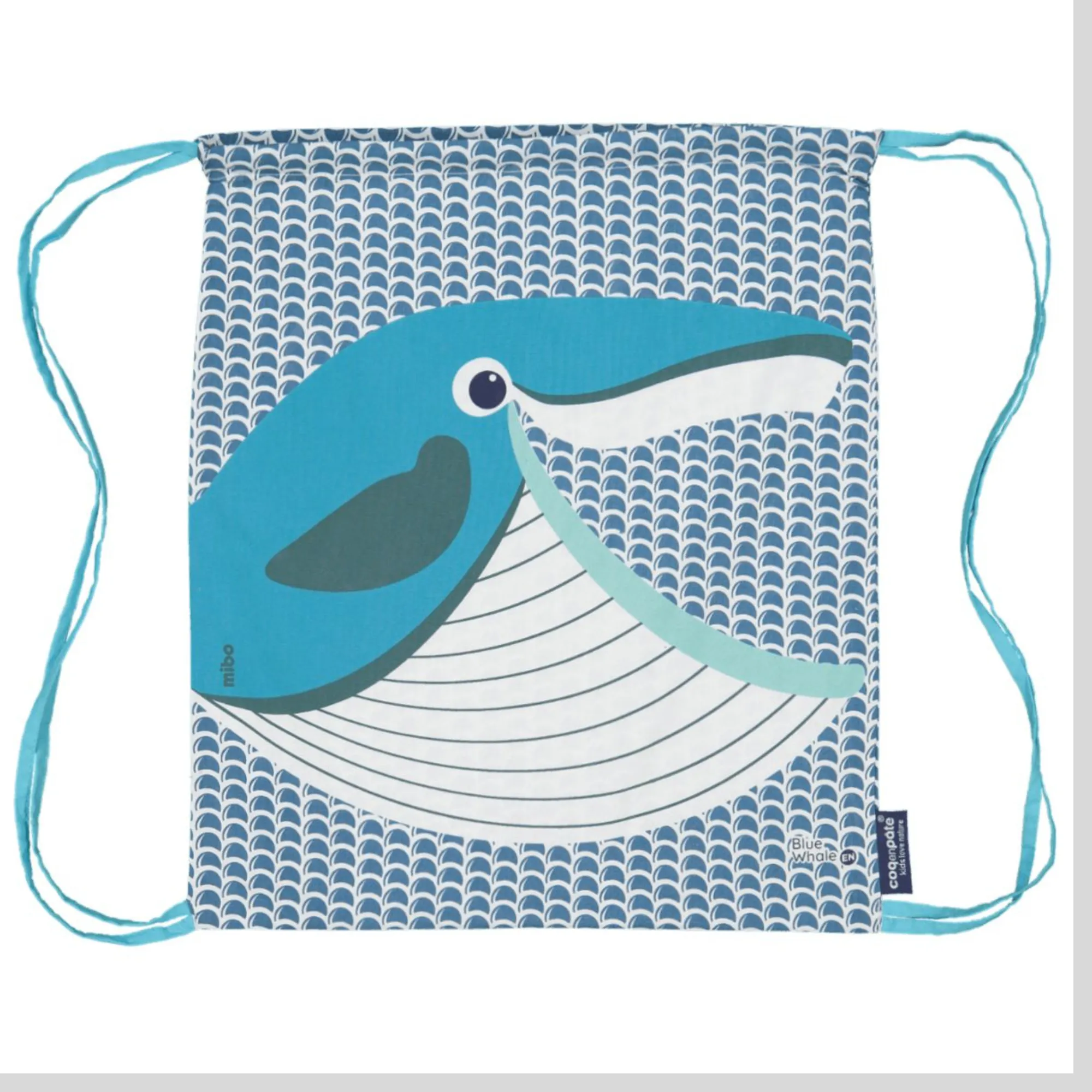 Organic Cotton Drawstring Bag Whale