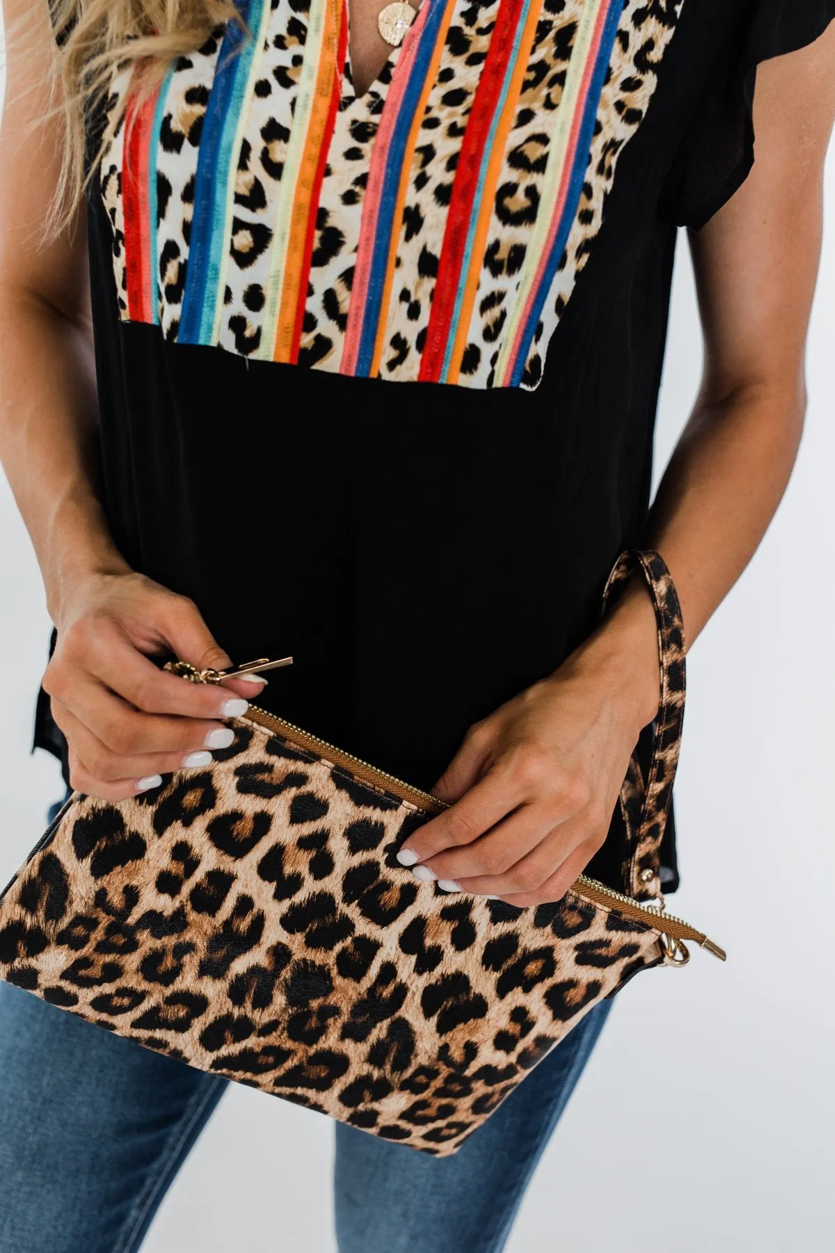 Oversized Leopard Clutch