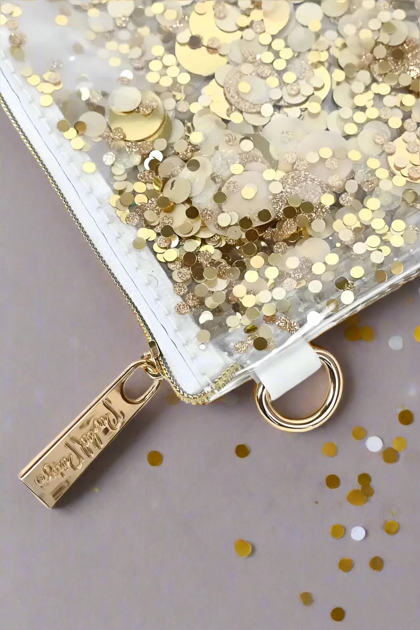 Packed Party Good As Gold Confetti Everything Pouch Bag