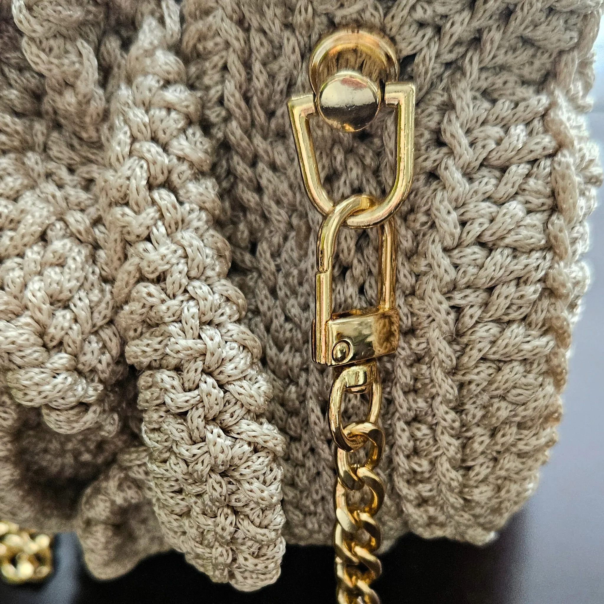 Petite Bloom Macramé Tote – Spiral Bloom (With Handle)