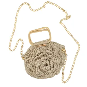 Petite Bloom Macramé Tote – Spiral Bloom (With Handle)