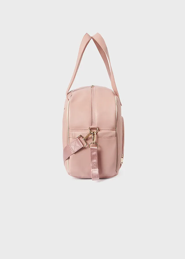 Pink Ribbed Weekender Bag