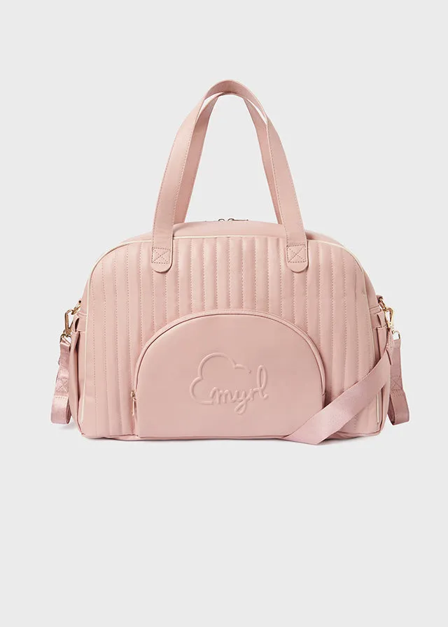 Pink Ribbed Weekender Bag