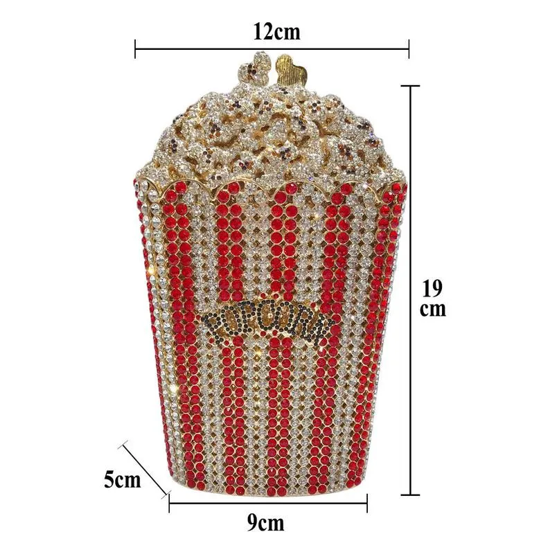Popcorn Crystal Clutch Purses