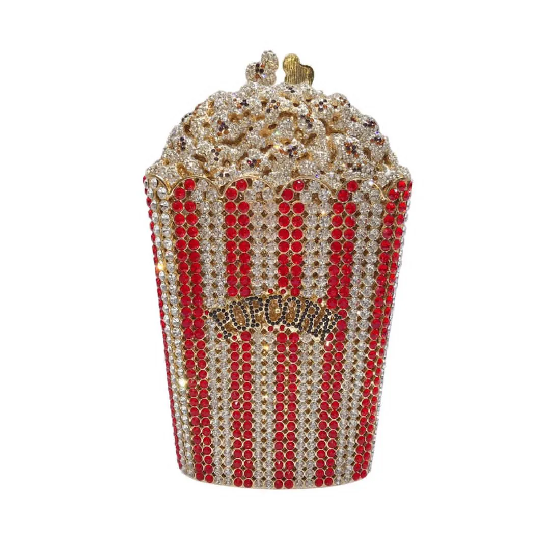 Popcorn Crystal Clutch Purses