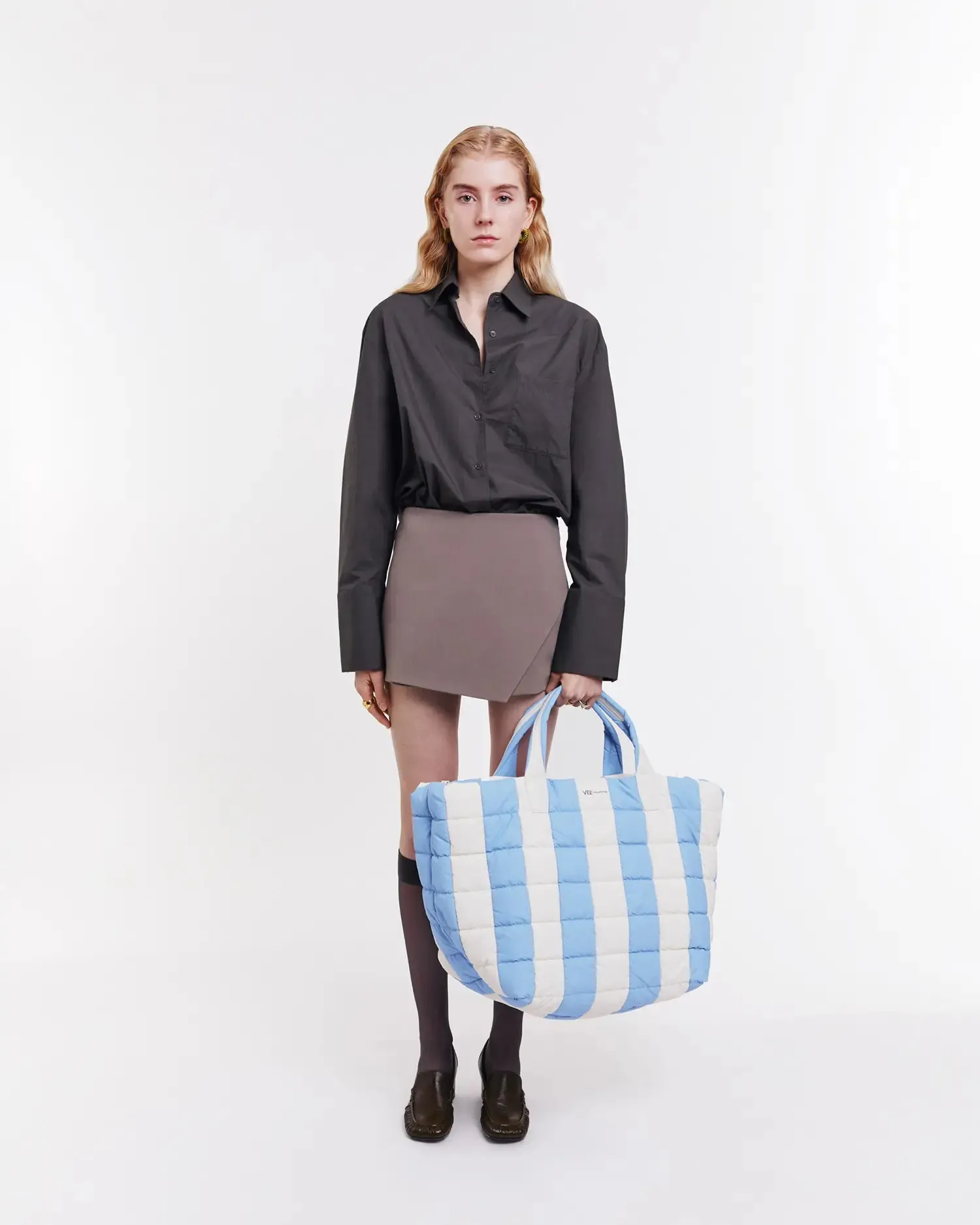 Porter Weekender Cerulean - Marshmallow Stripes