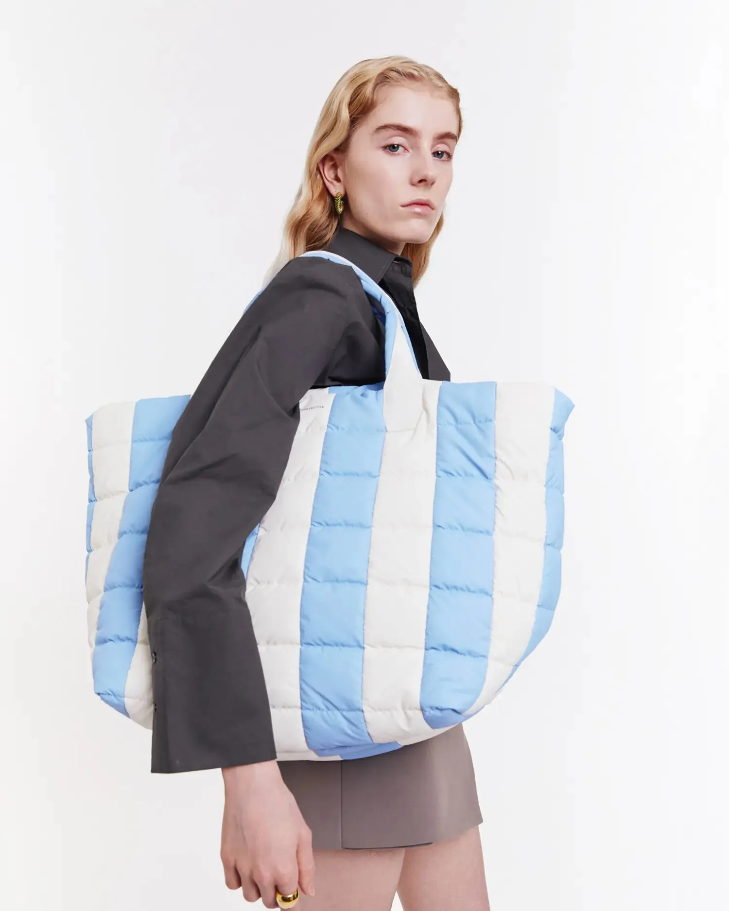 Porter Weekender Cerulean - Marshmallow Stripes