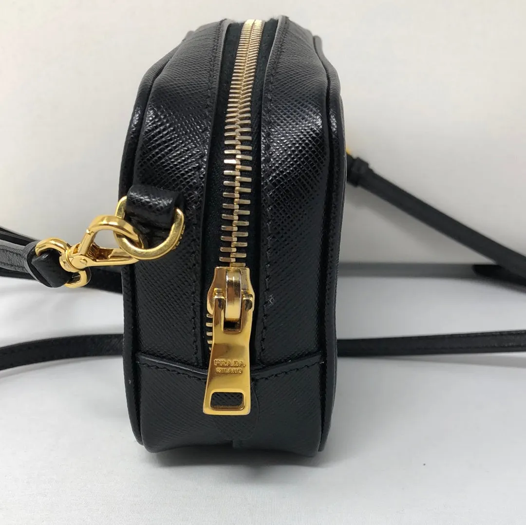 Prada Black Saffiano Lux Mini Camera Bag
