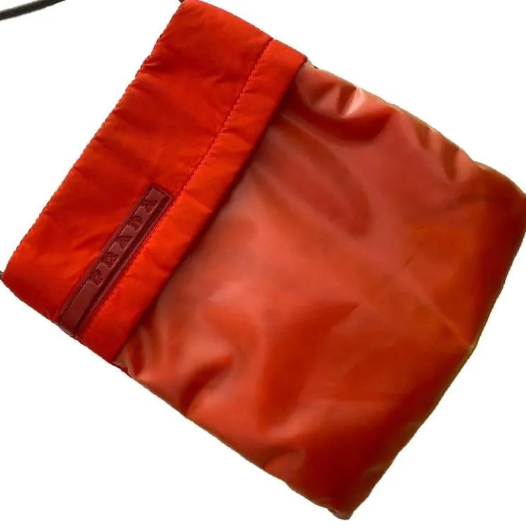 Prada Orange Nylon Utility Bag 💰