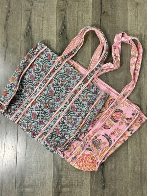 Quilted Floral Print Large Shopper