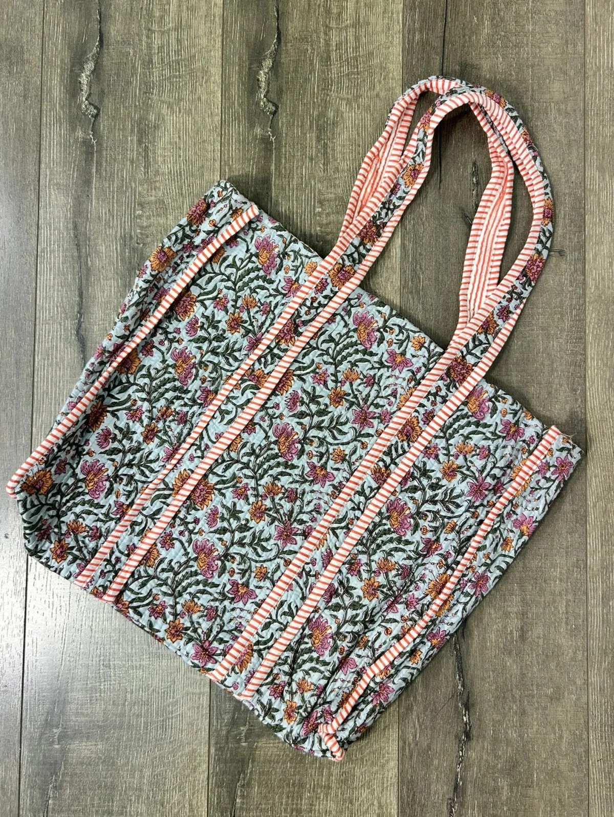 Quilted Floral Print Large Shopper