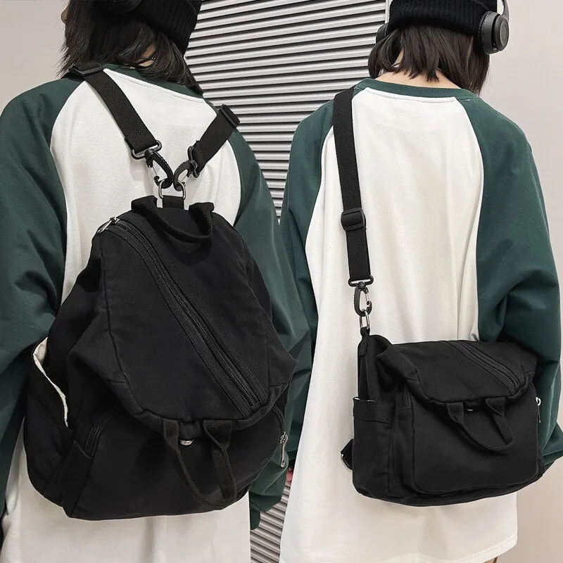 Realaiot Casual Canvas women Backpack big capacity School Bag College Student Travel Ladies hand bag Vintage Female Shoulder Bag bagpack