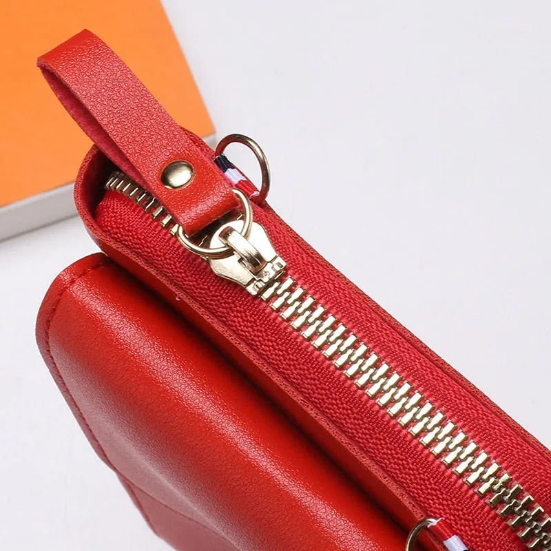 Realaiot Women's Small Crossbody Shoulder Bags PU Leather Female Cell Phone Pocket Bag Ladies Purse Card Clutches Wallet Messenger Bags