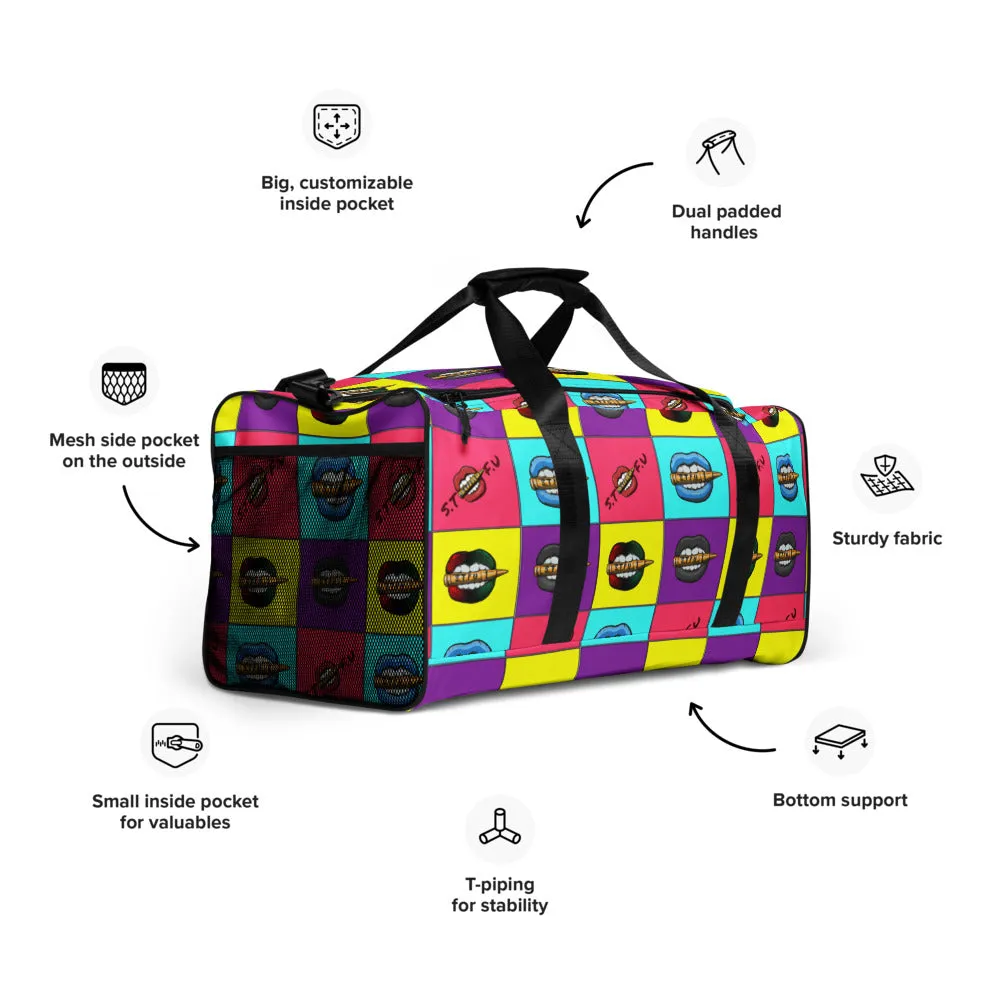 Retro Colorblock STFU Logo Duffel Bag