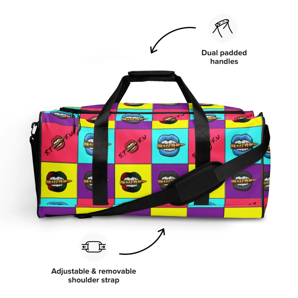 Retro Colorblock STFU Logo Duffel Bag