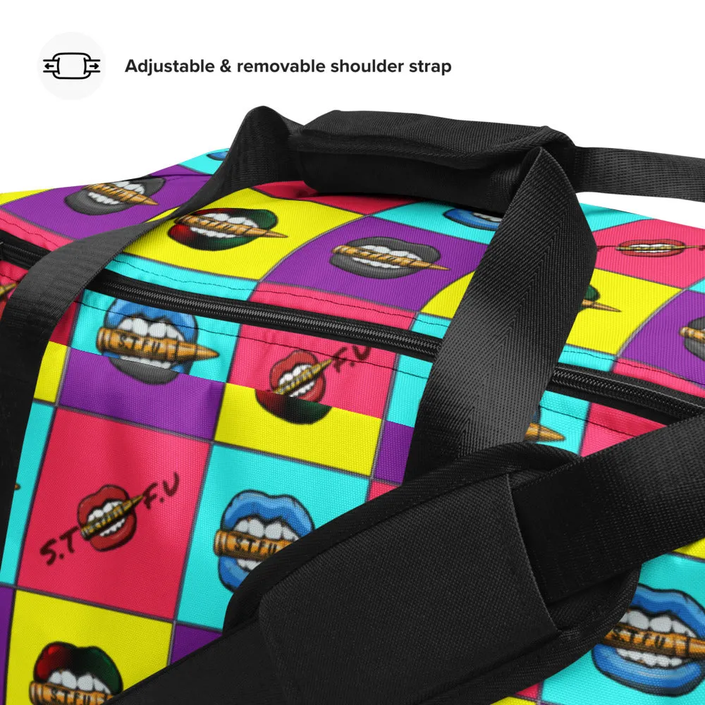 Retro Colorblock STFU Logo Duffel Bag
