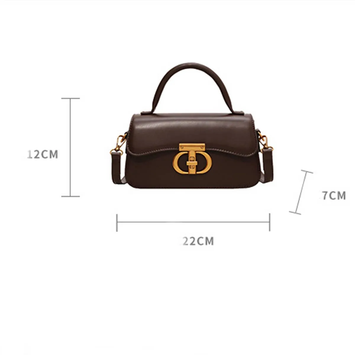 RETRO SMALL SQUARE HANDBAG SHOULDER CROSSBODY BAG_CWAB1556: Brown / (OS) 1