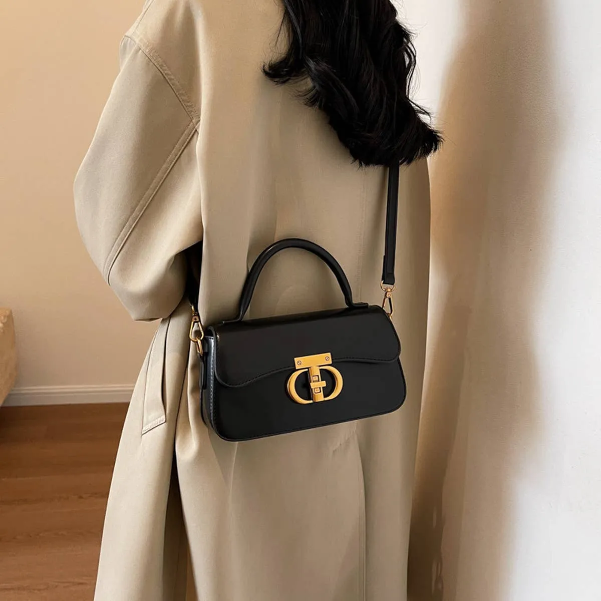 RETRO SMALL SQUARE HANDBAG SHOULDER CROSSBODY BAG_CWAB1556: Brown / (OS) 1