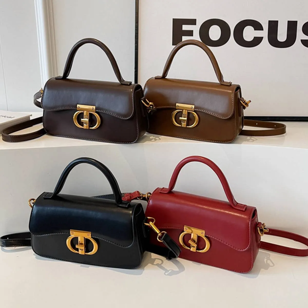 RETRO SMALL SQUARE HANDBAG SHOULDER CROSSBODY BAG_CWAB1556: Brown / (OS) 1