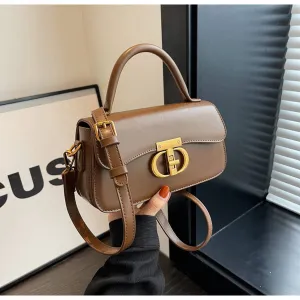 RETRO SMALL SQUARE HANDBAG SHOULDER CROSSBODY BAG_CWAB1556: Brown / (OS) 1