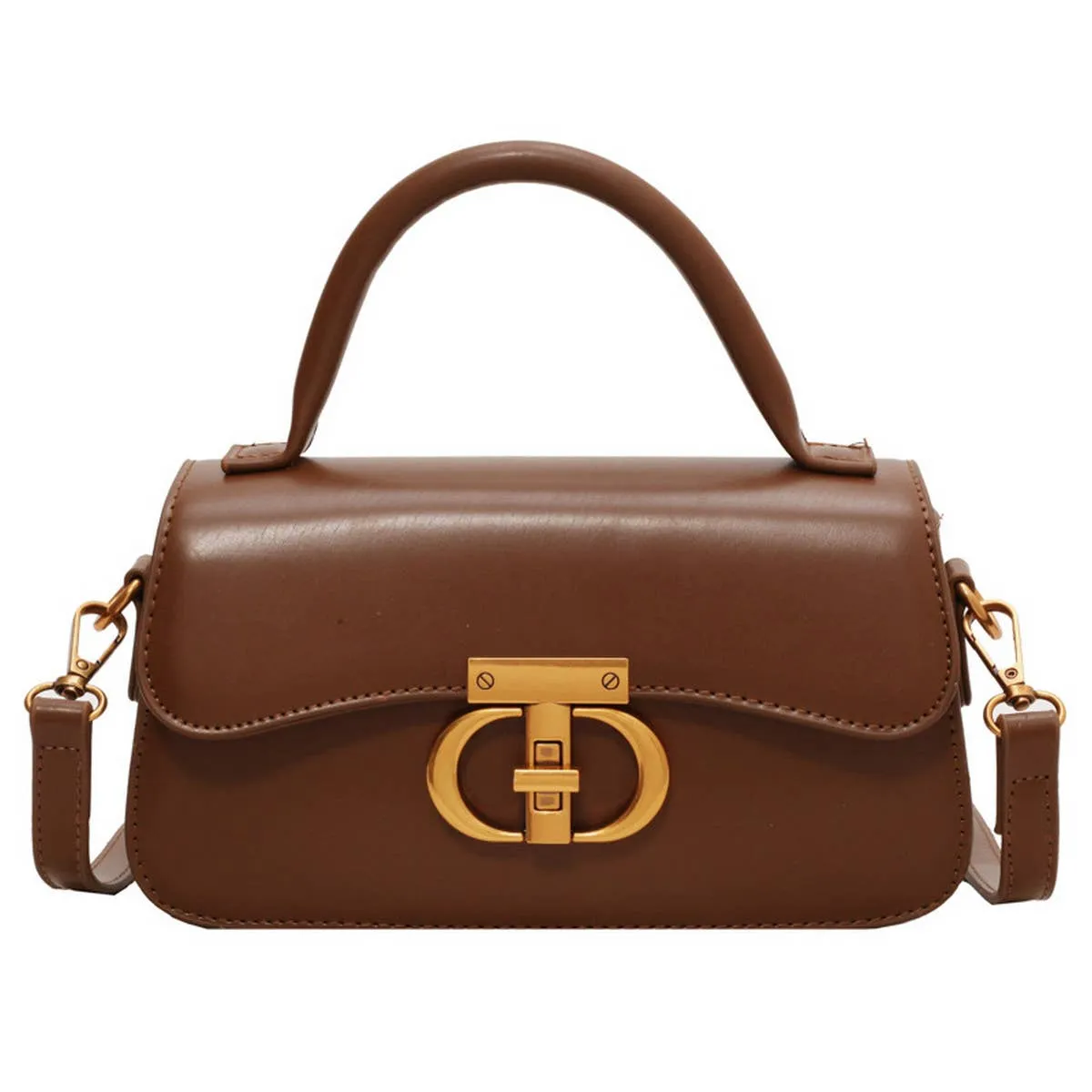 RETRO SMALL SQUARE HANDBAG SHOULDER CROSSBODY BAG_CWAB1556: Brown / (OS) 1
