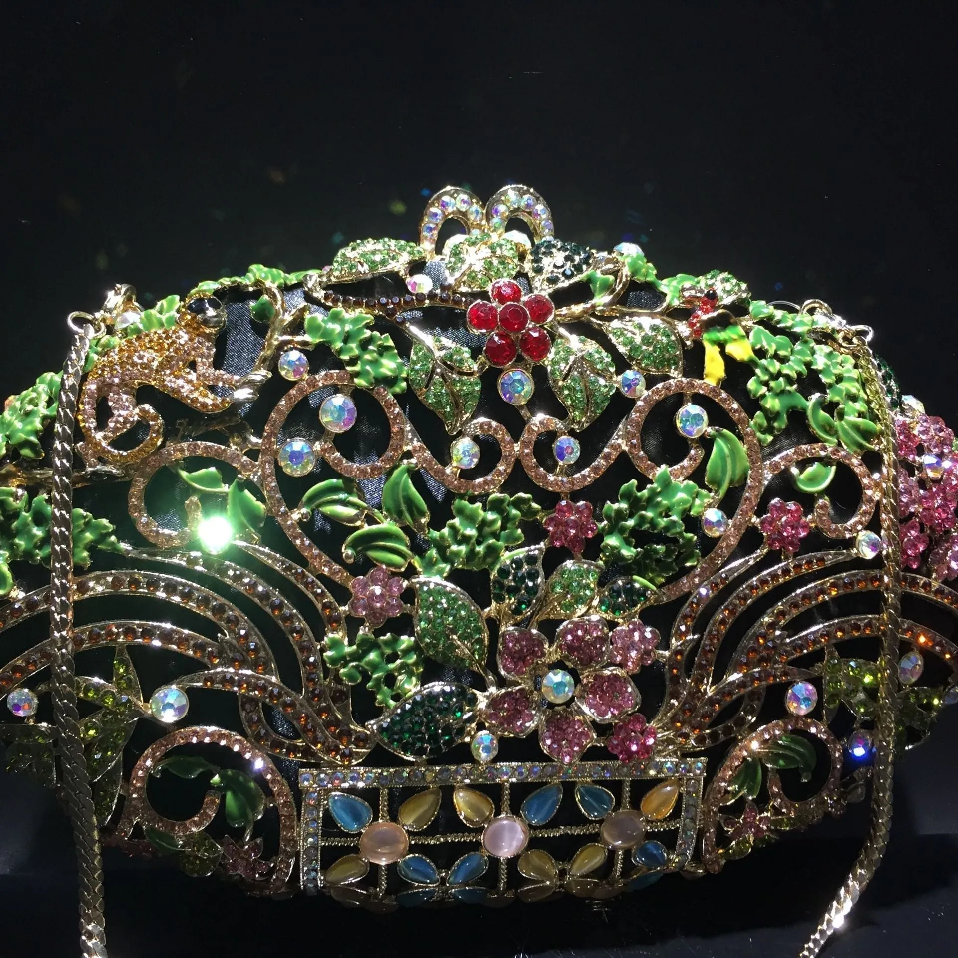 Rhinestone Evening Clutch Flower Exquisite Bag