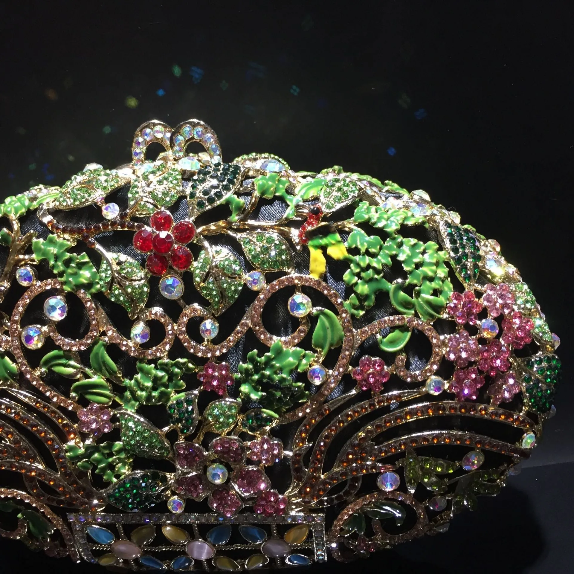 Rhinestone Evening Clutch Flower Exquisite Bag