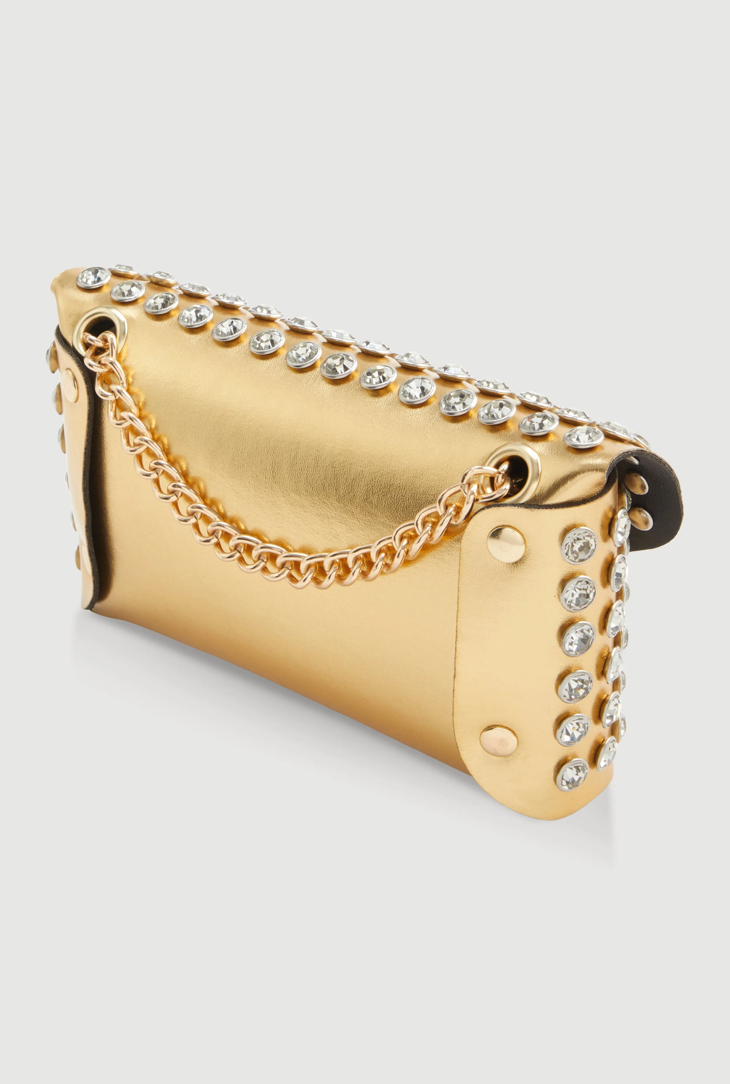 Rhinestone Studded Mini Envelope Crossbody Bag