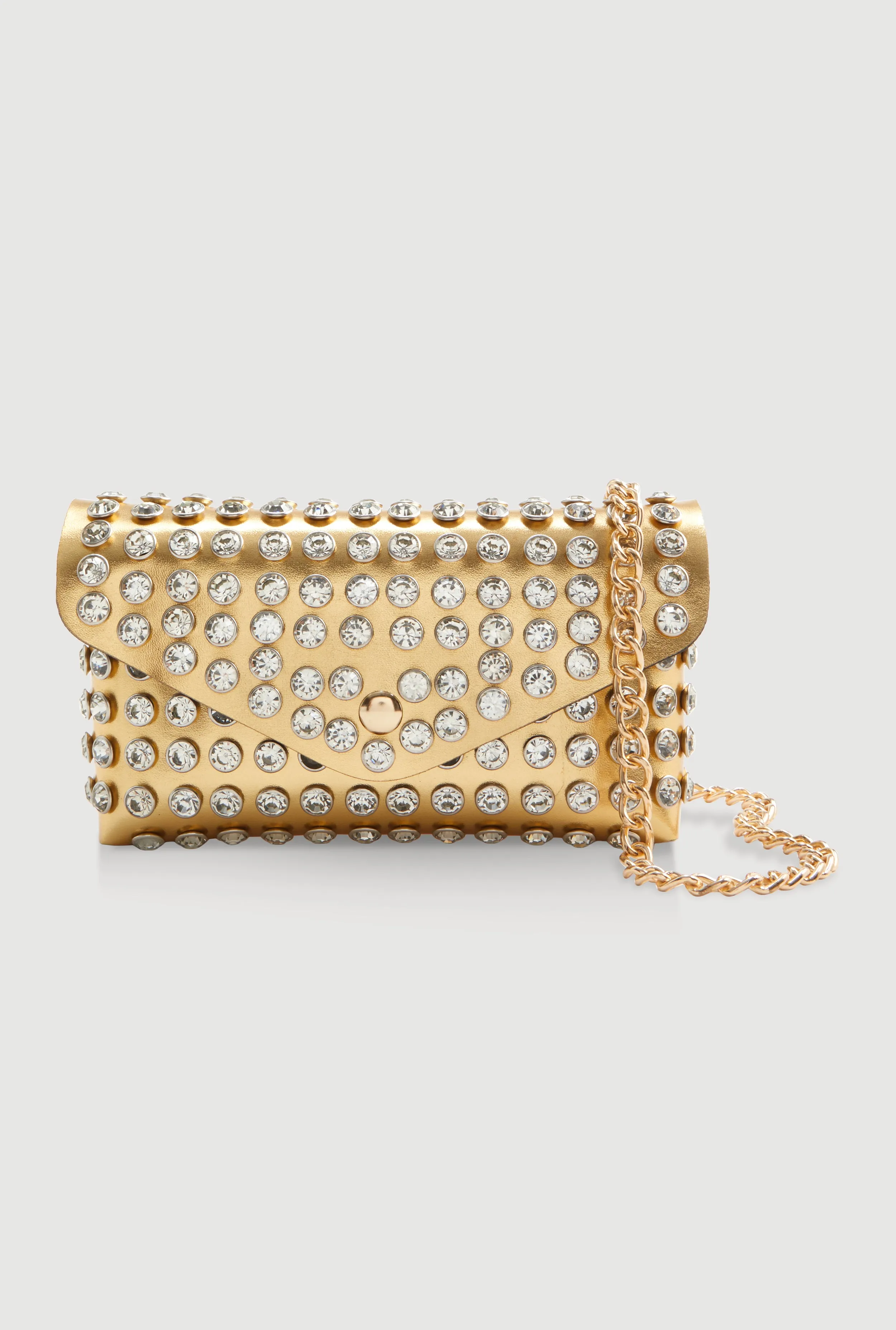 Rhinestone Studded Mini Envelope Crossbody Bag