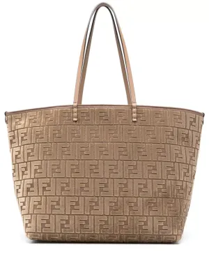 roll large shopper bag in ff jacquard velvet