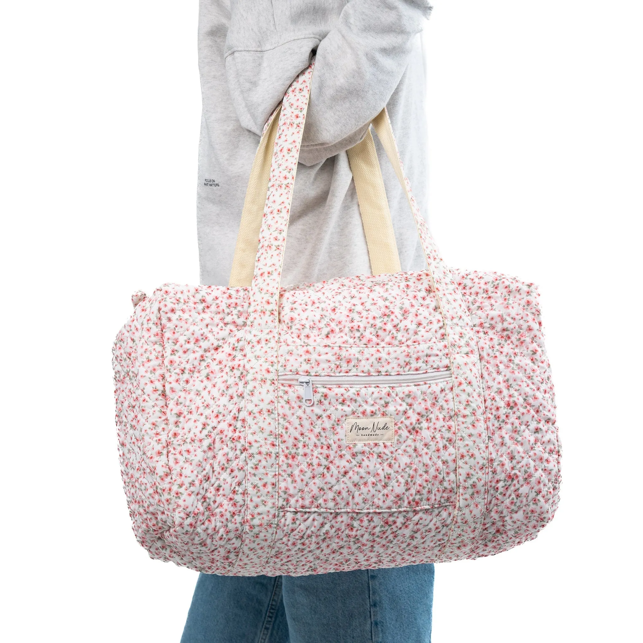 RoyaleGlow Peony Floral Travel Duffel Bag for Stylish Trips