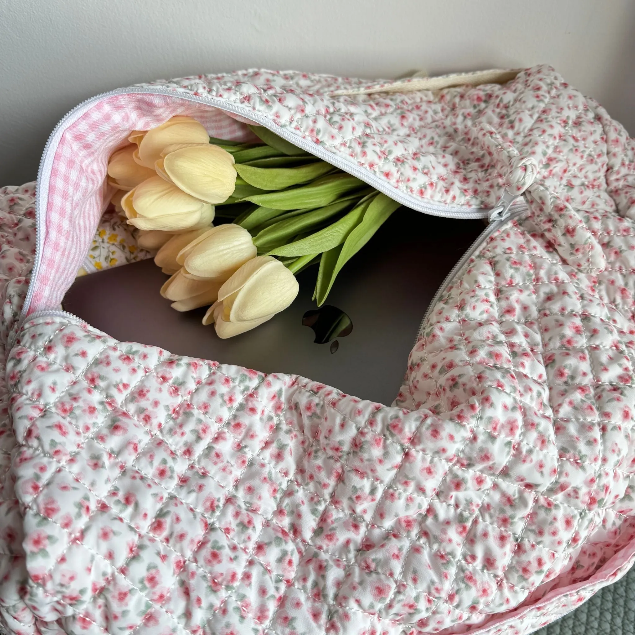 RoyaleGlow Peony Floral Travel Duffel Bag for Stylish Trips